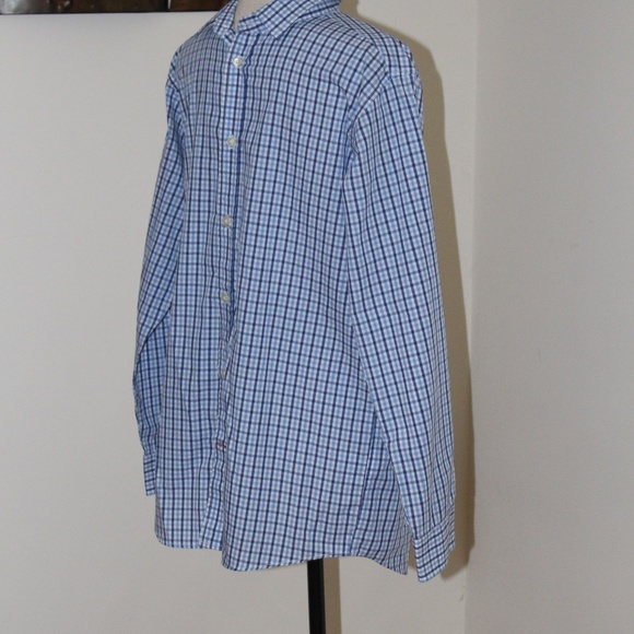 Tommy Hilfiger, blue gingham button down long sleeve shirt Y20 - Picture 2 of 6